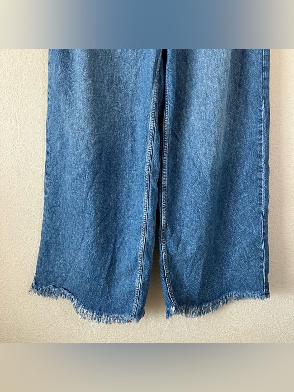 FREE PEOPLE We The Free Old West Wide Leg Jeans Size 29 Baggy Fray Hem Festival - Picture 4 of 13